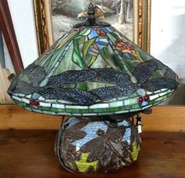 Hand Tiled Dragonfly Lamp with Shade