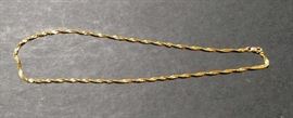 18KT Gold 16" Necklace 5 grams (Tested and Weighed)
