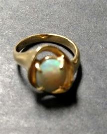 Australian Boulder Opal Ring