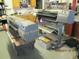 HP designjet 5500 PS printer, works, w/ manual, box of extra toner. HP designjet 5500 printer parts machine