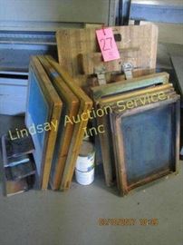Silk screen printing items: frames, ink, & other
misc. (See pics)