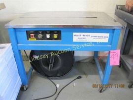 Miller/Bevco Strap-matic 202A semi-automatic strapper w/ nylon strapping