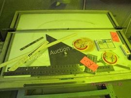 Group of rulers, halftone calculators, angle gauges & other misc