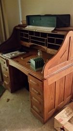 Oak Roll Top Desk