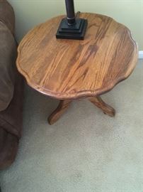 2 matching oak side table table
