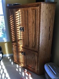 Solid Oak corner cabinet 