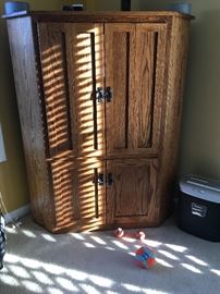 solid oak corner cabinet