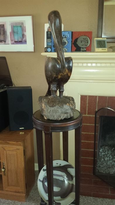 Statue of Pelican - made from Mexican Iron Wood