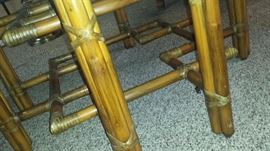 detail of McGuire coffee table base