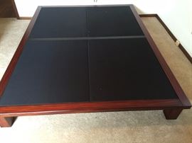 Queen sized platform bed.  Comes with memory foam mattress.  