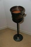 Art Deco Silverplate wine bucket and stand.