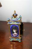 French cloisonne carriage clock.