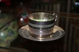 Antique French Sterling cup and under tray.