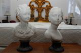 Pair of Limoge bisque busts.