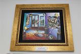 #3 - Alexander Astahov - Orig, 2004 - Untitled Small # 14. Measures 31 by 27 framed and the image is 17 by 21. Alexander is known for his colorful surrealistic style and his signature butterfly featured in every one of his works.