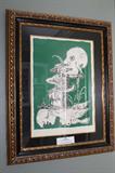 #42 - Salvadore Dali - Les Songes Drolatiques De Pan (The Life of Gargantua and Pantagruel) - LITHOGRAPH - 236/250. Measures 34 by 43 framed and the image is 20 by 29.
This image is one of a series the Dali did from a 1560s book by the same title as the art. Dali did 25 of the more than 100 images from the book.
This piece is signed by Dali, and also includes an authentication by Albert Field (Salvadore Dali's archivist) on the reas of the painting.