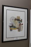#30 - Melissa Markell - LITHOGRAPH - Old World Map & Sea Quest, 35/400. Measures 30 by 35 framed and the image is 22 by 27.
Melissa Markell's expressive collage work ios created with the use of old books and magazines, vintage post cards, antique maps, found objects and hand-made papers.