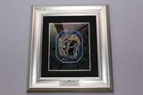 #29, Martiros Manoukian, Original mixed media, #523. Measures 25 by 27 framed and the image is 12 by 14.
Martiros employs a mixed media technique incorporating a wide range of exotic materials each containing it's own secret. The Martiros style IS original. Today Martiros is one of the worlds most prominent artists thanks to his vision, his passion, his versatility, which combine spectacularly to place this visionary, this 'genius of fantasy', amongst the pantheon of the greatest living artists.