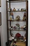 brass and glass dispay case with five shelves