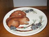Moorcroft plate with squirrel