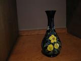 Moorcroft bud vase; cobalt blue with yellow flowers