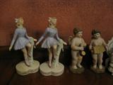 group of bisque Occupied Japan sculptures