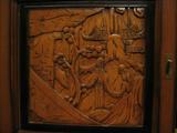 Wall unit hand carved cabinet doors - left