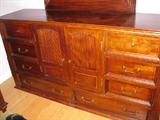Three section dresser with mirror