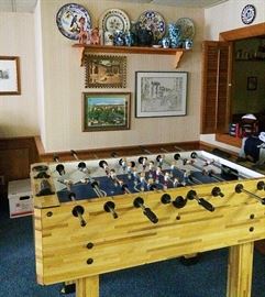Italian Dishes, Foosball Table, Signed Artwork