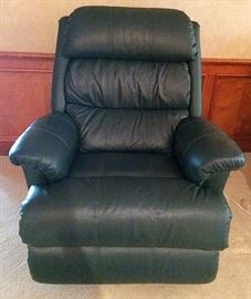 La-Z-Boy Leather Arm Chair (One Hunter Green, One Red)