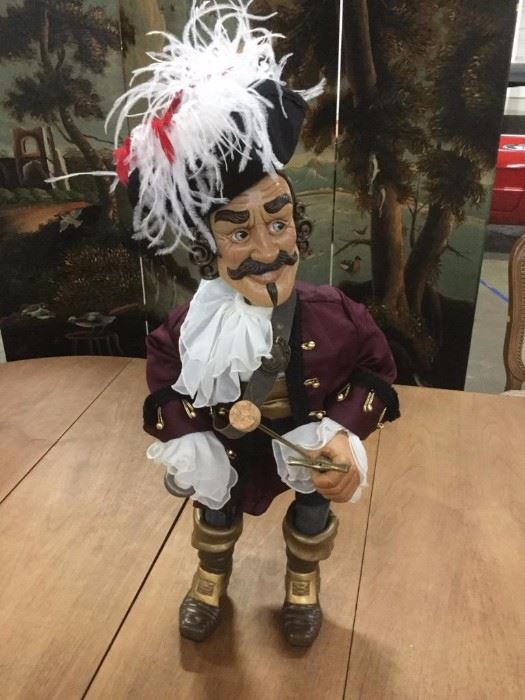 Lot 225: From Xenis Makers of fine wooden dolls 2008 "Captain Hook" W/coa signed by artist Ltd # 29/175