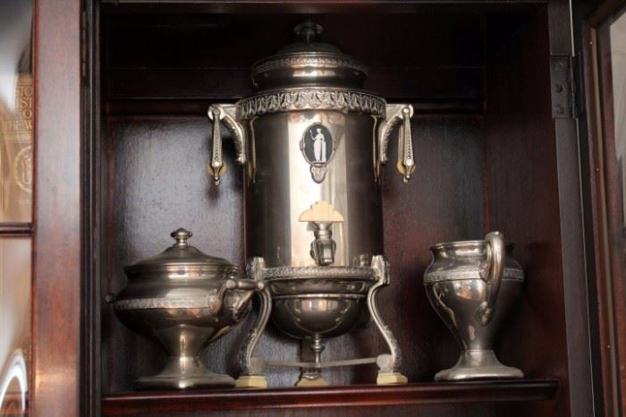 Coffee Urn and Decorative Serving Pieces