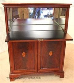 Burl Mahogany Bracket Foot Bar Server by "Victoria Antiques & Fine Reproductions" 