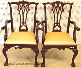  — C L E A N —

7 Piece Solid Mahogany Chippendale Style Ball & Claw Foot Dining Room Set Table

Double 4 Legged Pedestal Table with 3 Leaves and Table Pads 