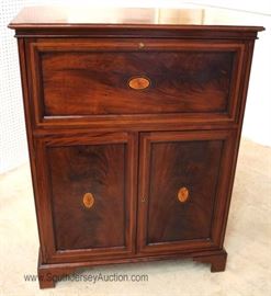 Burl Mahogany Bracket Foot Bar Server by "Victoria Antiques & Fine Reproductions" 