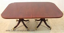  — C L E A N —

7 Piece Solid Mahogany Chippendale Style Ball & Claw Foot Dining Room Set Table

Double 4 Legged Pedestal Table with 3 Leaves and Table Pads 
