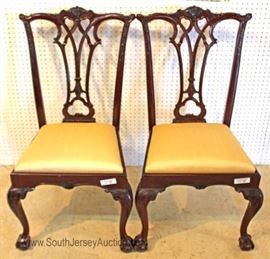  — C L E A N —

7 Piece Solid Mahogany Chippendale Style Ball & Claw Foot Dining Room Set Table

Double 4 Legged Pedestal Table with 3 Leaves and Table Pads 