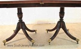  — C L E A N —

7 Piece Solid Mahogany Chippendale Style Ball & Claw Foot Dining Room Set Table

Double 4 Legged Pedestal Table with 3 Leaves and Table Pads 