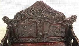  — O R N A T E  —

ANTIQUE Solid Hard Wood Hand Carved and Ornate Asian Lift Seat Hall Bench

approximately 51"h x 58"w x 24"d 