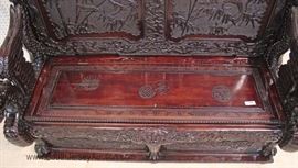  — O R N A T E  —

ANTIQUE Solid Hard Wood Hand Carved and Ornate Asian Lift Seat Hall Bench

approximately 51"h x 58"w x 24"d 