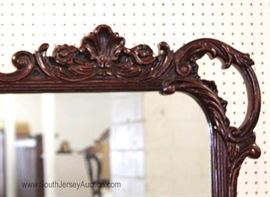 BEAUTIFUL – 10 Piece Burl Mahogany Highly Carved & Ornate Swan Bedroom Set with Full Size Bed with Rails 