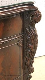 BEAUTIFUL – 10 Piece Burl Mahogany Highly Carved & Ornate Swan Bedroom Set with Full Size Bed with Rails 
