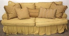Country Distressed Upholstered Living Room Sofa  by “Carol Hicks Bolton and EJ Victor” 