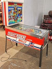  — W O R K I N G —

VINTAGE Ball's Night Rider Pinball Machine in Working Condition with Paperwork

Located Inside – Auction Estimate $700-$1500 