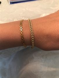 Yellow gold stamped bracelets, just beautiful in detail