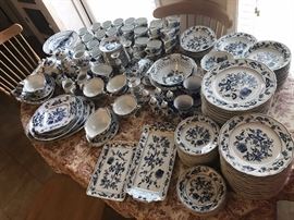 HUGE LOT of Blue Danube China, a beautiful collection with 23 dinner plates and stacks and stacks of china. This collection was not used often and stored away until now.    