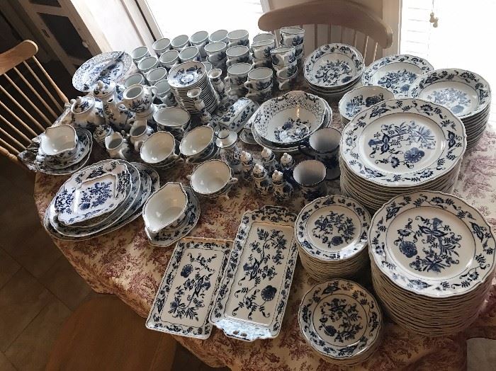 HUGE LOT of Blue Danube China, a beautiful collection with 23 dinner plates and stacks and stacks of china. This collection was not used often and stored away until now.    