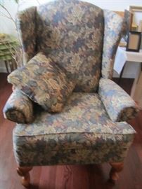 PAIR OF MATCHING WING BACK CHAIRS