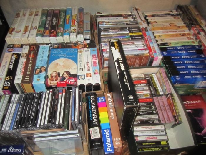 VHS, CD'S AND DVD'S