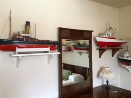 9 incredible handmade model boats including military ships for sale 
3-4 weeks worth of work on each boat/ship, a few took 3 months each to build.
Several have motors, incredible detail. MUST SEE THESE IN PERSON! VERY NEAT!